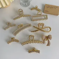 Korean Alloy Pearl Rhinestone Grab Clip main image 1