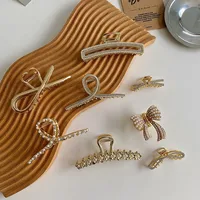 Korean Alloy Pearl Rhinestone Grab Clip main image 2