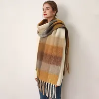 Women's Fashion Lattice Polyester Tassel Polyester Scarves sku image 3