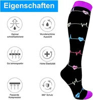 Sports Multicolor Polka Dots Heart Shape Jacquard Over The Knee Socks 2 Pieces main image 1