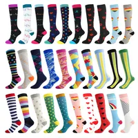 Sports Multicolor Polka Dots Heart Shape Jacquard Over The Knee Socks 2 Pieces main image 3