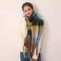Women's Fashion Lattice Polyester Tassel Polyester Scarves main image 5