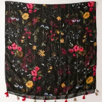 Women's Fashion Flower Voile Polyester Winter Scarves main image 4