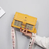 Women's Small Pu Leather Color Block Preppy Style Classic Style Square Flip Cover Shoulder Bag sku image 6