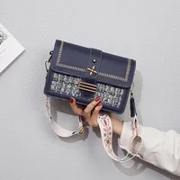 Women's Small Pu Leather Color Block Preppy Style Classic Style Square Flip Cover Shoulder Bag main image 2