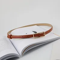 Basic Solid Color Imitation Leather Alloy Buckle Unisex Leather Belts 1 Piece sku image 1