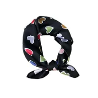 Women's Sweet Polka Dots Heart Shape Polyester Printing Silk Scarves main image 4