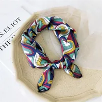 Women's Sweet Polka Dots Heart Shape Polyester Printing Silk Scarves sku image 1