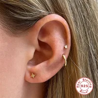 1 Set 925 Sterling Silver Zircon Devil'S Eye Star Flower Earrings main image 3