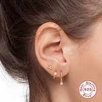 1 Set 925 Sterling Silver Zircon Devil'S Eye Star Flower Earrings main image 4