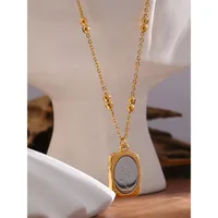 Retro Rose Titanium Steel Plating Pendant Necklace 1 Piece main image 3