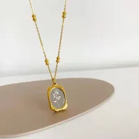 Retro Rose Titanium Steel Plating Pendant Necklace 1 Piece main image 1