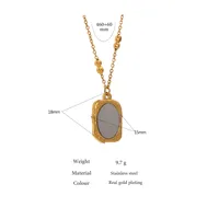 Retro Rose Titanium Steel Plating Pendant Necklace 1 Piece main image 4