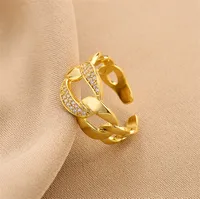 Fashion Flower Copper Plating Zircon Open Ring 1 Piece main image 2
