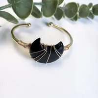 Ethnic Style Moon Alloy Plating Crystal Women's Bangle sku image 2