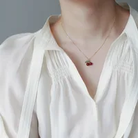 304 Stainless Steel 18K Gold Plated IG Style Sweet Plating Cherry Resin Pendant Necklace main image 3