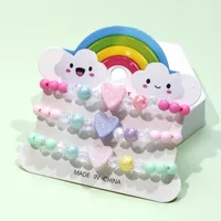1 Set Cute Heart Shape Plastic Beaded Kid's Bracelets main image 1