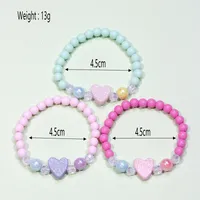 1 Set Cute Heart Shape Plastic Beaded Kid's Bracelets main image 2