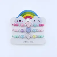 1 Set Cute Heart Shape Plastic Beaded Kid's Bracelets main image 3