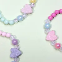 1 Set Cute Heart Shape Plastic Beaded Kid's Bracelets main image 4