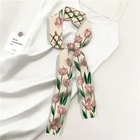 Women's Sweet Flower Satin Silk Scarves main image 1