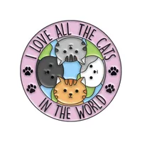 Cute Cat Alloy Stoving Varnish Unisex Brooches sku image 22
