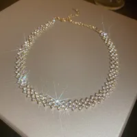 Fashion Full Diamond Multi-layer Necklace sku image 2