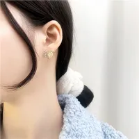 1 Pair Simple Style Heart Shape Inlay Alloy Rhinestones Ear Studs main image 2