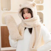 Women's Cute Solid Color Ear Warap Wool Cap sku image 2