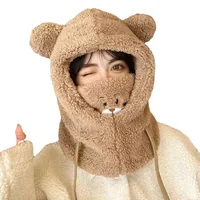 Women's Cute Simple Style Bear Ear Warap Trapper Hat main image 3
