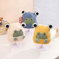 Children Unisex Cartoon Style Cute Frog Wool Cap main image 2