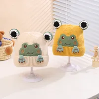 Children Unisex Cartoon Style Cute Frog Wool Cap main image 3