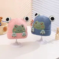 Children Unisex Cartoon Style Cute Frog Wool Cap main image 4