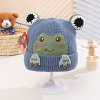 Children Unisex Cartoon Style Cute Frog Wool Cap main image 7