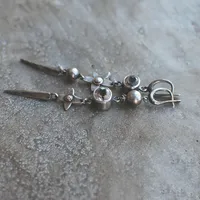 1 Pair Vintage Style Flower Tassel Plating Inlay Alloy Artificial Gemstones Drop Earrings main image 4