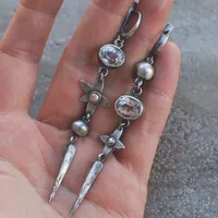 1 Pair Vintage Style Flower Tassel Plating Inlay Alloy Artificial Gemstones Drop Earrings main image 5