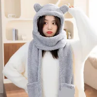 Women's Cute Solid Color Ear Warap Wool Cap main image 4