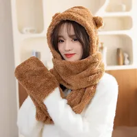 Women's Cute Solid Color Ear Warap Wool Cap main image 1