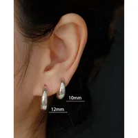S925 Sterling Silver Geometric Wide Earrings Wholesale Hello Jewelry main image 3