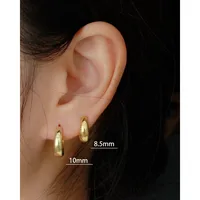 S925 Sterling Silver Geometric Wide Earrings Wholesale Hello Jewelry main image 4