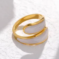 Fashion Color Block Stainless Steel Plating Open Ring main image 5