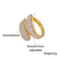 Fashion Color Block Stainless Steel Plating Open Ring main image 1