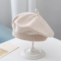 Women's Elegant Lady Solid Color Flower Beret Hat sku image 3