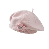 Women's Elegant Lady Solid Color Flower Beret Hat main image 2
