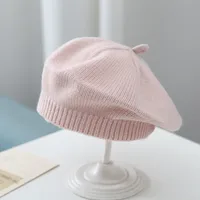 Women's Elegant Lady Solid Color Flower Beret Hat sku image 8