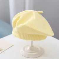 Women's Elegant Lady Solid Color Flower Beret Hat sku image 2