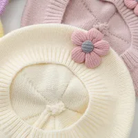 Women's Elegant Lady Solid Color Flower Beret Hat main image 3