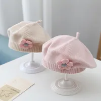 Women's Elegant Lady Solid Color Flower Beret Hat main image 5