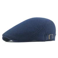Men's Basic Simple Style Solid Color Curved Eaves Beret Hat main image 1