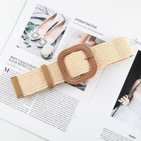 Elegant Basic Solid Color Straw Women's Woven Belts main image 2